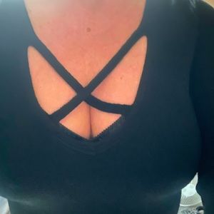 Lovely tunic, knit, black, size small. Free People. Excellent condition.